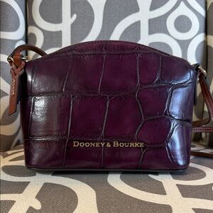 Dooney & Bourke Dark Purple Croc-Embossed Crossbody Bag